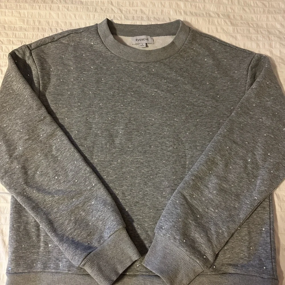 Evereve Women's Gray Speckled Crewneck Sweater - Picture 1 of 3